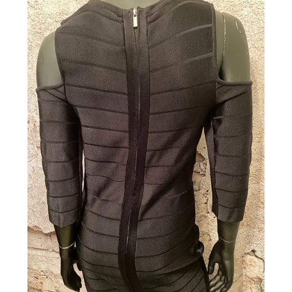 French Connection Black Cold Shoulder Spandex Dress - Picture 4 of 6